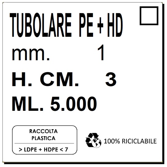 ETICHETTATURA AMBIENTALE 2021 TUBOLARE 100 RICICLABILE